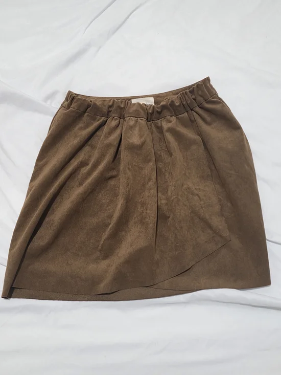 Wilfred Brown Wrap-Front Mini Skirt - Picture 1 of 3